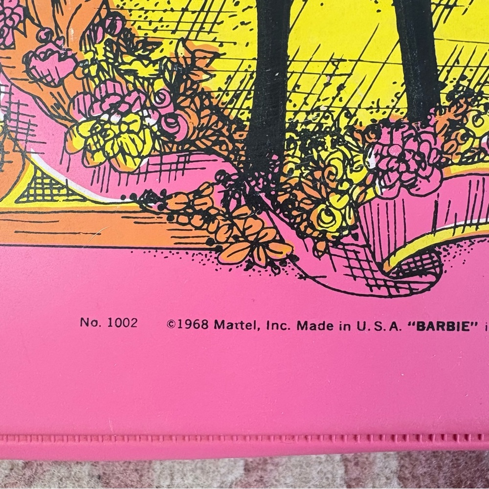 Barbie The World Of Barbie Doll Pink Travel Carrying Case Vintage 1968 - Picture 7 of 13